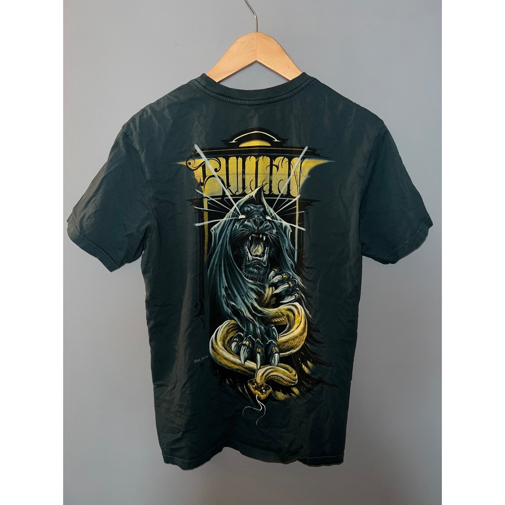 Sullen Art Collective Dan Jones Panther Snake Graphic T-Shirt Mens Medium Teal‎